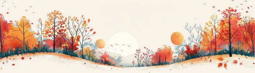 Wall Mural - Autumn Season, Autumn Background, Falling Leaves.