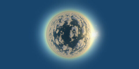 Wall Mural - above the clouds and the ocean 360° little planet