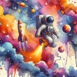 © edisetiawan.id - Astronaut Painting Dreams in the Cosmos