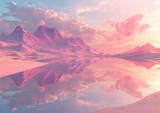 Fototapeta  - surreal fantasy landscape background  , pastel pink