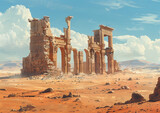 Fototapeta  - ruins of ancient city in desert