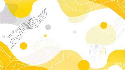 Poster - Yellow and white background flat line art