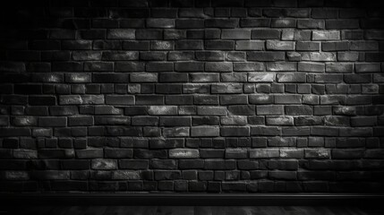 Wall Mural - Black brick wall panoramic background