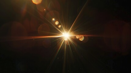 Wall Mural - Lens flare light in abstract form against black backdrop