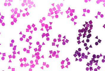 Poster - Light Pink, Blue vector background with triangles, circles, cubes.