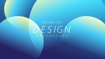 Wall Mural - blue gradient abstract background with overlapping circle shapes. great for banner, website, poster,