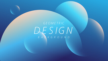 Wall Mural - blue gradient background with circle shapes. great for banner, website, poster, presentation, cover,