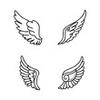 © HENI - Hand drawn wing design, angel symbol on white background