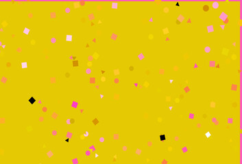 Poster - Light Pink, Yellow vector texture in poly style with circles, cubes.