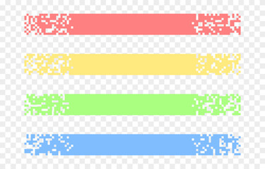 Wall Mural - Set of color pixel banners. Vector pixel banners for headers png. Banners for design.