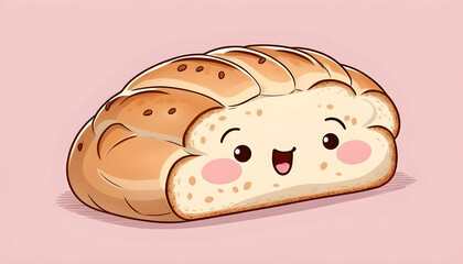 Wall Mural - Hand drawn cartoon bread illustration
