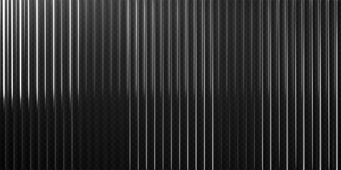 Wall Mural - 3d transparent ribbed glass background with refraction effect. reeded glass with black and white gra