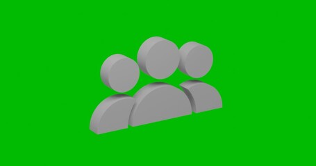 Poster - animation of rotation of a white people symbol with shadow. simple and complex rotation. seamless lo