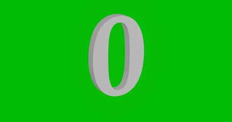 Poster - animation of rotation of a white number zero symbol with shadow. simple and complex rotation. seamle
