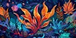 A vibrant, neon-orange plant in a marine environment, styled mysteriously and with intricate details.