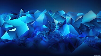 Wall Mural - Luxury blue background with low poly triangle