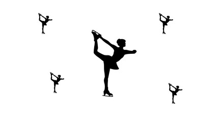 Poster - zoom in and out animation the figure skating symbol. large black symbol in the center and four small
