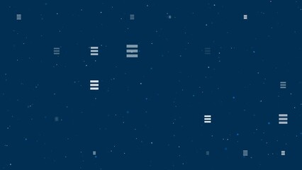 Poster - Template animation of evenly spaced identity symbols of different sizes and opacity. Animation of transparency and size. Seamless looped 4k animation on dark blue background with stars