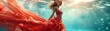 © admin_design - AI-generated photo of a woman swimming in a red dress.