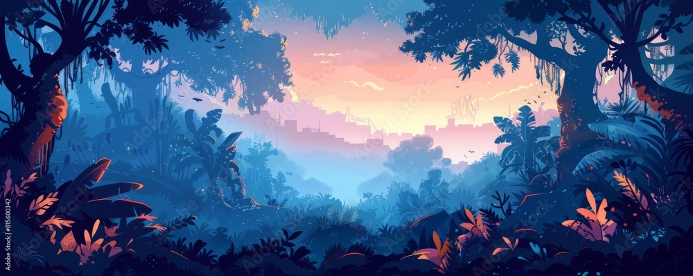 An alien jungle teeming with exotic flora and fauna, where strange ...