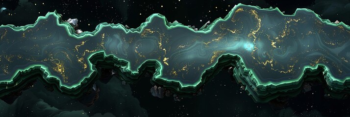 Wall Mural - Alien Landscape with Floating Islands
