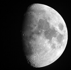 stunning view of the large gray moon captured in a black sky