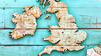 Fototapete - the uk on a wooden background
