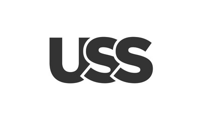 Poster - USS logo design template with strong and modern bold text. Initial based vector logotype featuring simple and minimal typography. Trendy company identity.