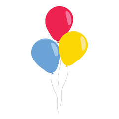 Canvas Print - Bunch, group of colorful helium balloons