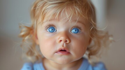Poster - Illustrate a newborn babys fascination with the world around them, their eyes wide with wonder as they take in the