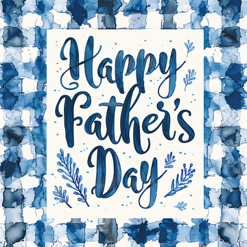 Father's Day celebration background adorned with a gift box mug calendar mustache heart shape
