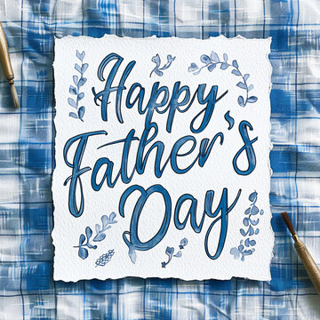 Father's Day celebration background adorned with a gift box mug calendar mustache heart shape
