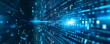 © JubkaJoy - Abstract futuristic technology background of global high speed digital data transfer, ultra fast broadband and connection, digital cyber tech motion with neon lights