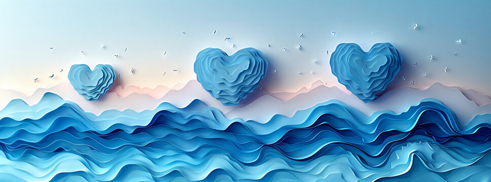 Father's Day celebration background adorned with a gift box mug calendar mustache heart shape