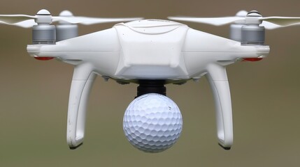 Sticker - a drone flying over a golf ball