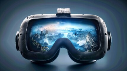 Canvas Print - Virtual reality glasses with futuristic vision technology. VR goggles