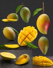 Wall Mural - mango fruit with leaves