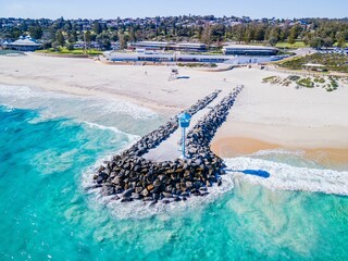 Wall Mural - Aerial view of City Beach, Western Australia, showing a pier leading out into the ocean