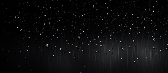 Wall Mural - Water Splash On Black Background Falling raindrops footage animation in slow motion on dark black background with fog lightened from top rain animation with start and end perfect for film digital
