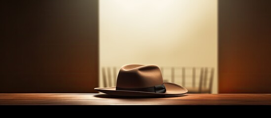 Poster - A copy space image featuring a hat resting on a table signaling the perfect moment for a journey