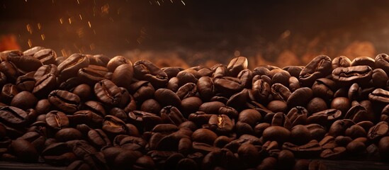 Poster - coffee beans background. copy space available