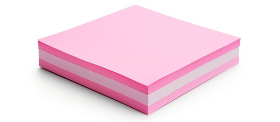 Poster - A block of pink notepads isolated on white Clipping path included. copy space available