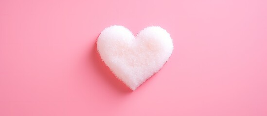 Canvas Print - Heart made of cubes of sugar Sugar kills Pink background Empty space for copying text