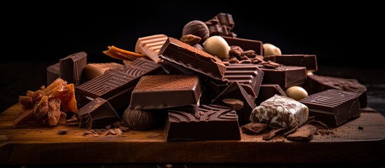 Poster - Homemade healthy vegetarian chocolate sweets With copy space