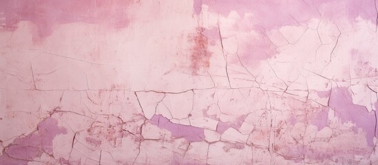 Aufkleber - An aged light pink concrete wall with numerous small cracks provides a vintage background in need of a copy space image