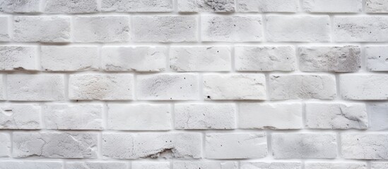 Aufkleber - White brick background with bumpy and rough texture. copy space available