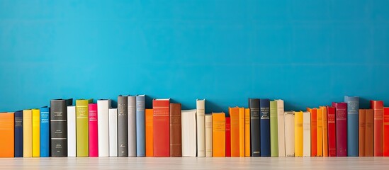 Aufkleber - Brightly colored background with open hardback books perfectly suited for the back to school theme Ample copy space is available for text