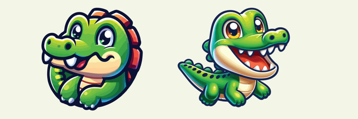 Sticker - cute crocodile vector generate ai