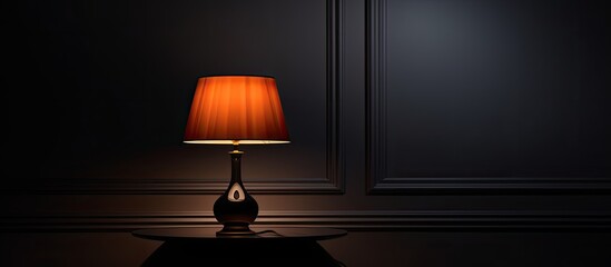 Aufkleber - Stylish table lamp in dark room. copy space available