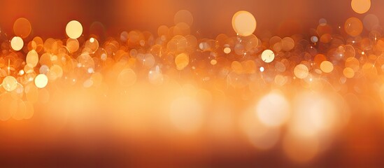 Wall Mural - orange blurred background with glitter for display orange bokeh orange background orange abstract background. copy space available